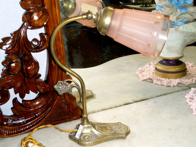 ランプ　スタンド　真鋳　221-167　とペア アンティーク ランプ用ブラケット(テーブル・ウォール用等）