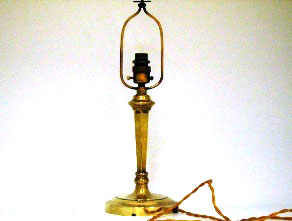 ランプ　スタンド　真鋳　＆シェード（No.340) アンティーク ランプ（すでに組み合わせられている照明）