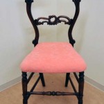 バルーンバック　チェア　　ピンク　（キャスター無）　張替え済み　