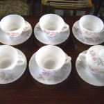 耐熱製　カップ＆ソーサー５客＆シュガーポット